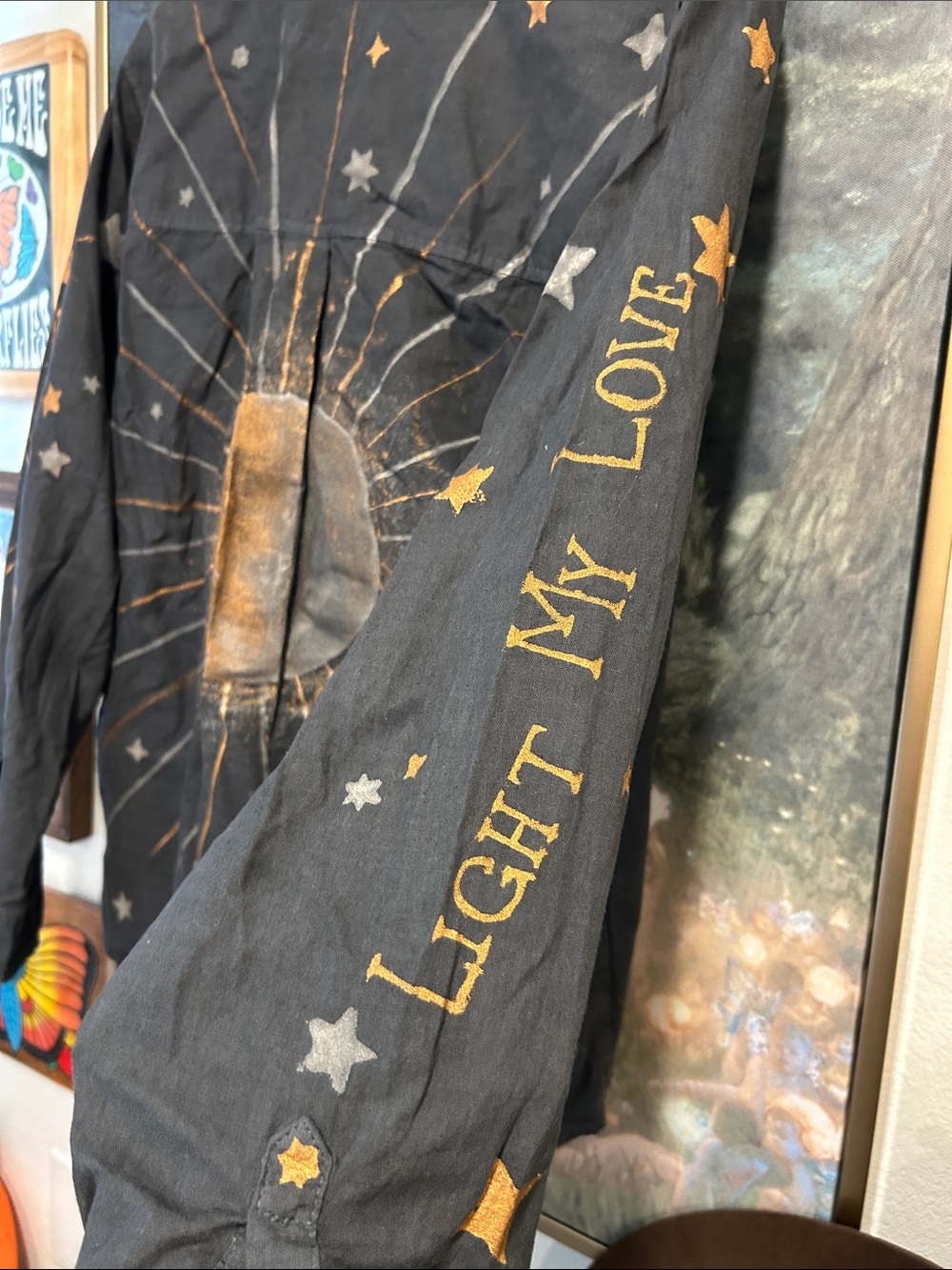 Hand painted Greta Van Fleet Button-Up Shirt